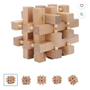 2/$20 -- Unbranded | Wooden 3-Dimensional Cube Puzzle | EUC